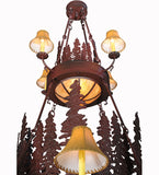 54"W Walden Pine 2 Tier Lodge Chandelier
