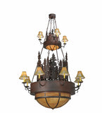 54"W Walden Pine 2 Tier Lodge Chandelier