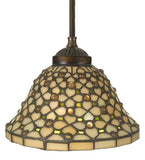 Victorian Diamond & Jewel Stained Glass Mini Pendant