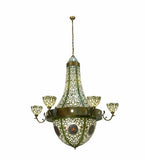 72"W Tiffany Grand Tulip Medallion 6 Arm Floral Chandelier