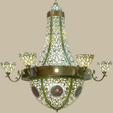 72"W Tiffany Grand Tulip Medallion 6 Arm Floral Chandelier