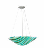 21"W La Spiaggia Fused Glass Modern Inverted Pendant