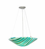 21"W La Spiaggia Fused Glass Modern Inverted Pendant