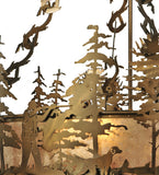 30"W Quail Hunter W/Dog Inverted Rustic Lodge Pendant