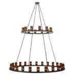 72"W Loxley 36 Lt Two Tier Rustic Lodge Chandelier