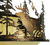 62"W Wildlife Rustic Lodge Inverted Pendant