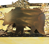 62"W Wildlife Rustic Lodge Inverted Pendant