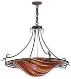 28.5"W Metro Fusion Marina Fused Glass Modern Inverted Pendant