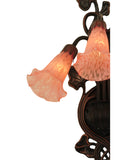 10.5"W Pink Pond Lily 3 Lt Victorian Wall Sconce
