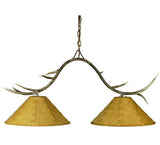 44"L Branches 2 Lt Faux Leather Rustic Island/Billiard