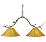 44"L Branches 2 Lt Faux Leather Rustic Island/Billiard