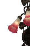 10.5"W Pink/White Pond Lily 3 Lt Victorian Wall Sconce