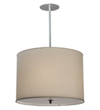 24"W Cilindro Cream Textrene Contemporary Fabric Pendant