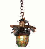 13"W Tiffany Acorn Branch Rustic Lodge Mini Pendant