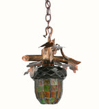 13"W Tiffany Acorn Branch Rustic Lodge Mini Pendant
