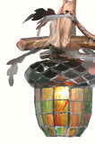 13"W Tiffany Acorn Branch Rustic Lodge Pendant