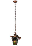 13"W Tiffany Acorn Branch Rustic Lodge Pendant