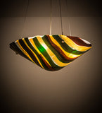 18"W Metro Fusion Penna Di Pavone Fused Glass Inverted Pendant | Smashing Stained Glass & Lighting
