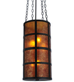 12"W Truffle Mission Rustic Lodge Pendant