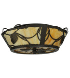 16.5"W Pinecone Rustic Lodge Flushmount