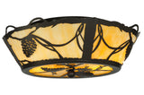 16.5"W Pinecone Rustic Lodge Flushmount
