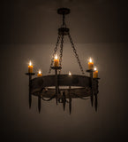 36"W Calandra 6 Lt Gothic Lodge Chandelier