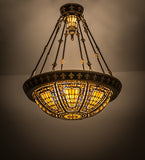 28"W Tiffany Fleur-De-Lis Victorian Semi-Flushmount