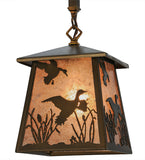 7"Sq Ducks In Flight Wildlife Pendant