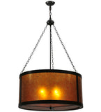 32"W Smythe Craftsman Amber Mica Mission Pendant