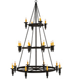 60"W Carella 20 Lt Three Tier Gothic Chandelier