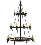 60"W Carella 20 Lt Three Tier Gothic Chandelier