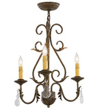 18"W French Elegance 3 Lt W/Crystals Victorian Chandelier