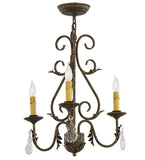 18"W French Elegance 3 Lt W/Crystals Victorian Chandelier