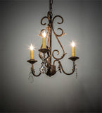 18"W French Elegance 3 Lt W/Crystals Victorian Chandelier