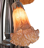 20"W Tiffany Amber Pond Lily 7 Lt Victorian Chandelier