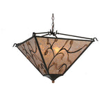 22"Sq Blossoming Branches Arts & Crafts Inverted Pendant