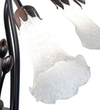 20"W White Pond Lily 7 Lt Chandelier