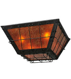 16"Sq Vostok Rustic Lodge Gothic Flushmount