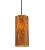 7.5"W Cilindro Amber Swirl Contemporary Pendant