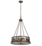 21"W Bear At Lake Wildlife Inverted Pendant