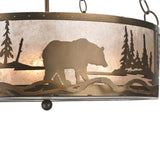 21"W Bear At Lake Wildlife Inverted Pendant