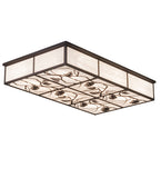 60"L Mountain Pine Rustic Lodge Oblong Flushmount