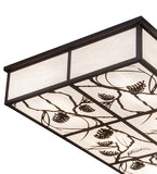 60"L Mountain Pine Rustic Lodge Oblong Flushmount