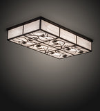 60"L Mountain Pine Rustic Lodge Oblong Flushmount