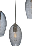 20"W Crackle Orb 3 Lt Mouth Blown Cascading Contemporay Pendant