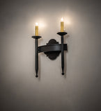 12"W Fascia 2 Lt Wall Sconce