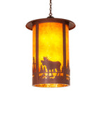 24"W Fulton Moose Creek Wildlife Outdoor Pendant