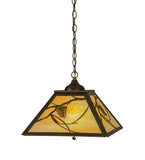 16"Sq Whispering Pines Lodge Pendant