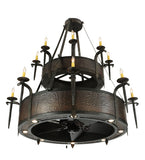 51"W Costello 2 Tier Up and Downlight Chandel-Air Fan