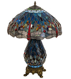 25.5"H Tiffany Hanginghead Dragonfly Lighted Base Table Lamp